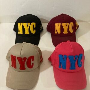 NYC are Cap Set - Black, Burgundy, Beige, Pink